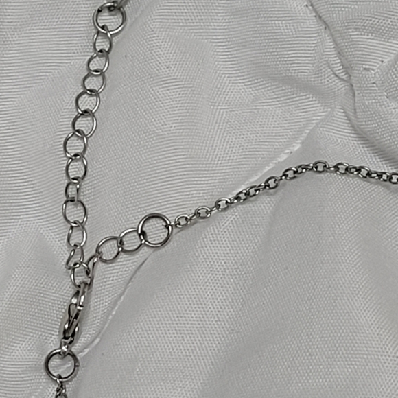 Silver necklace with blue cubic zirconia - Picture 3 of 3